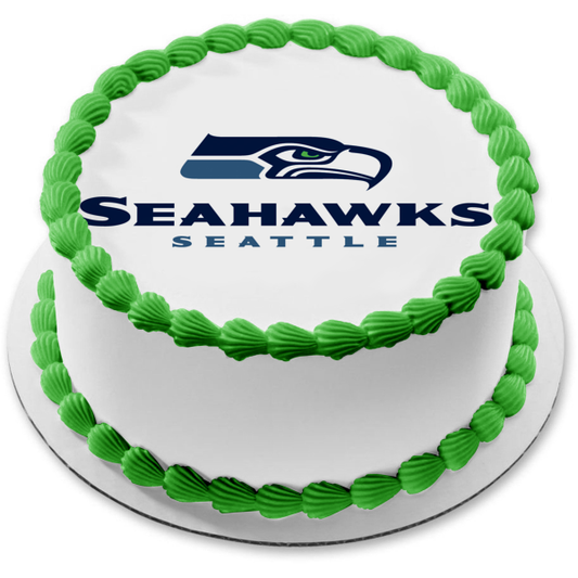 Imagen comestible para decoración de tartas con el logotipo de los Seattle Seahawks 2002-2011 de la NFL ABPID06609 