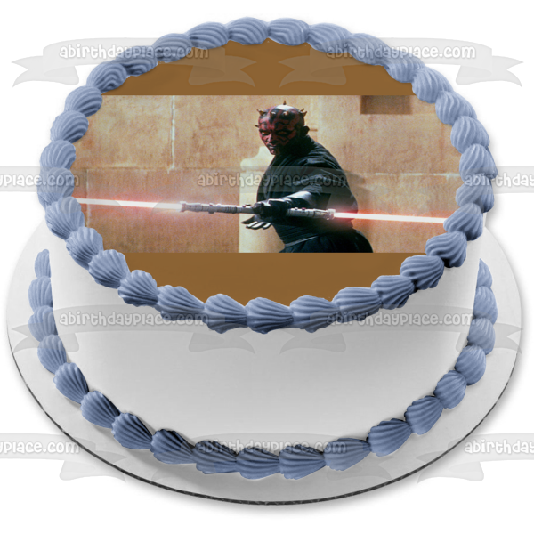 Star Wars Solo Darth Maul with a Double Lightsaber Edible Cake Topper Image ABPID06538