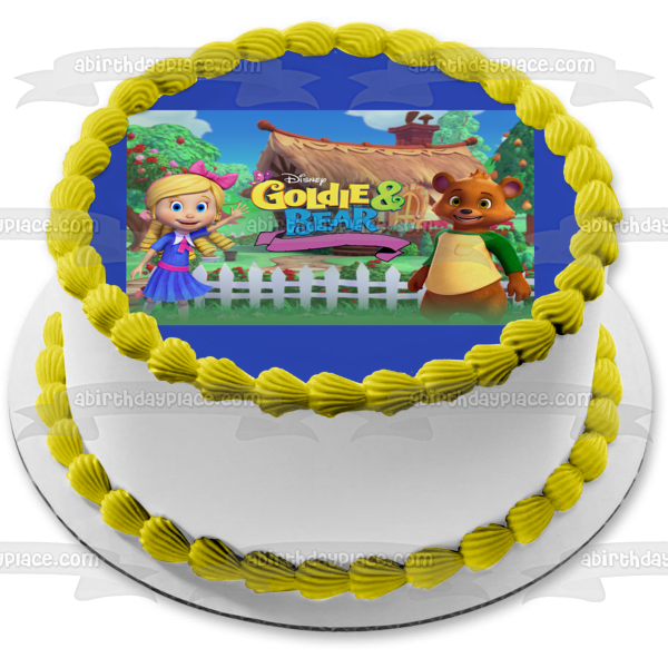 Goldie and the Bear Trees Picket Fence and a Cottage Edible Cake Topper Image ABPID06645