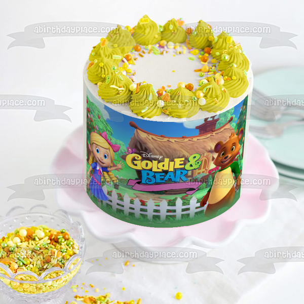 Goldie and the Bear Trees Picket Fence and a Cottage Edible Cake Topper Image ABPID06645