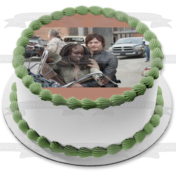 The Walking Dead Season 3 Darryl and Michonne Edible Cake Topper Image ABPID06592