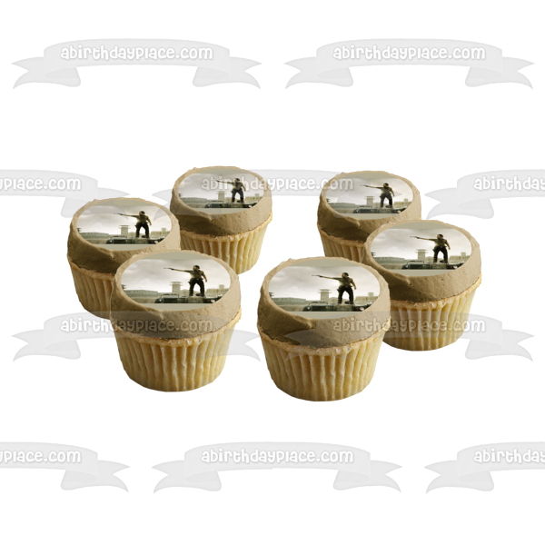 The Walking Dead Rick with a  Grey Clouds Background Edible Cake Topper Image ABPID06817