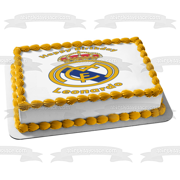Real Madrid C.F. Club De Futbol Spanish Football Logo Edible Cake Topper Image ABPID06694