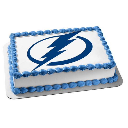 Tampa Bay Lightning Logo NHL Professional Hockey Edible Cake Topper Image ABPID06736