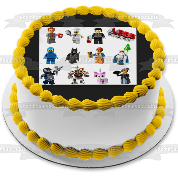 The LEGO Movie Batman Wyldstyle Emmet and President Business Edible Cake Topper Image ABPID06856