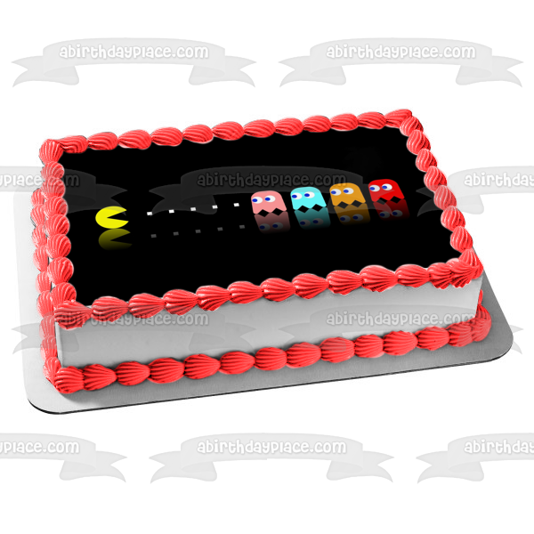 Pac-Man 2 Ghosts Inky Blinky Clyde and Pinky Edible Cake Topper Image ABPID06871