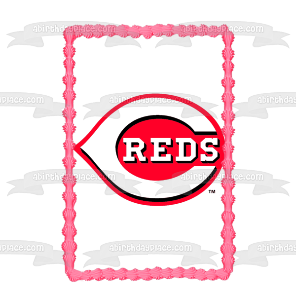 Cincinnati Reds Primary Logo MLB Baseball Edible Cake Topper Image ABPID06752