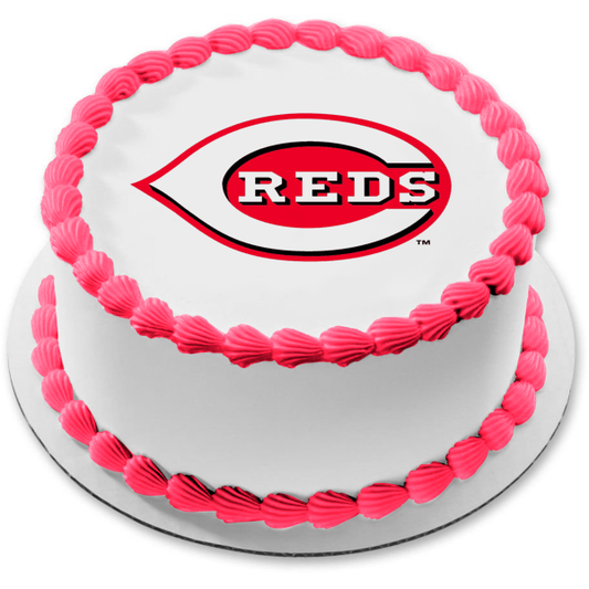 Cincinnati Reds Primary Logo MLB Baseball Edible Cake Topper Image ABPID06752