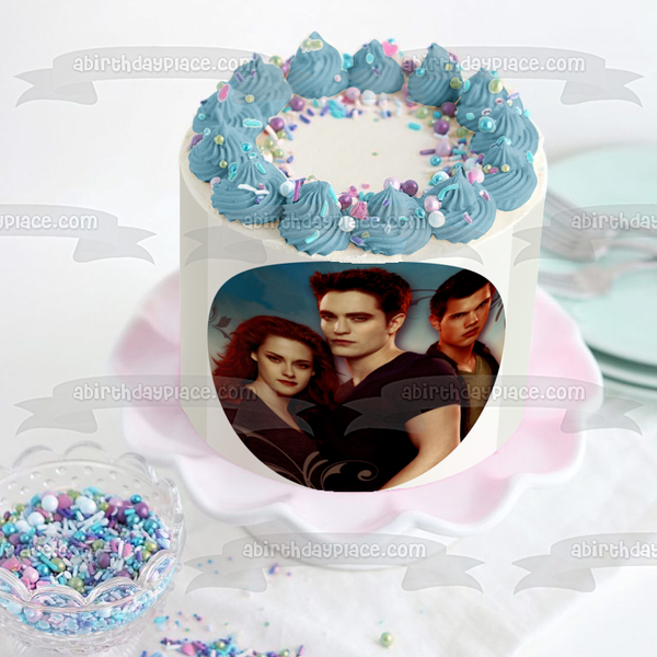 Twilight Bella Swan Edward Cullen Andd Jacob Black Edible Cake Topper Image ABPID06888