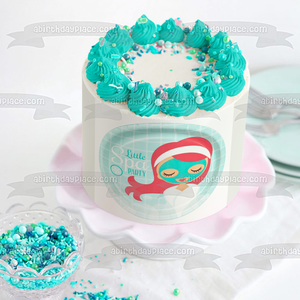 Little Spa Party Facial Mask and a Robe Edible Cake Topper Image ABPID06771