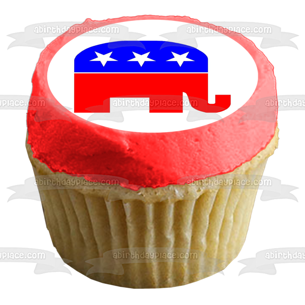Republican Party Gop Red White and Blue Elephant Edible Cake Topper Image ABPID06774
