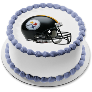 Pittsburgh Steelers Logo Helmet NFL National Football League Edible Cake Topper Image ABPID06779