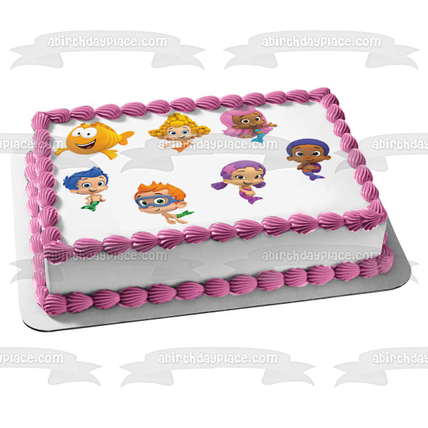 Bubble Guppies Log Gil Molly Deema Goby Oona and Nonny Edible Cake Topper Image ABPID06787