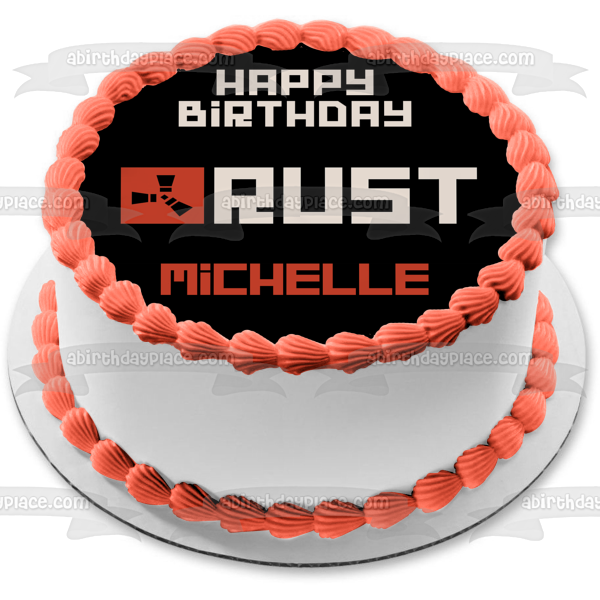 Rust Video Game Logo Edible Cake Topper Image ABPID55282