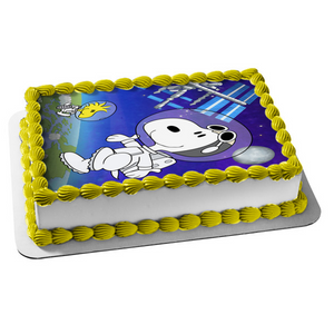 Snoopy In Space Woodstock Edible Cake Topper Image ABPID55331