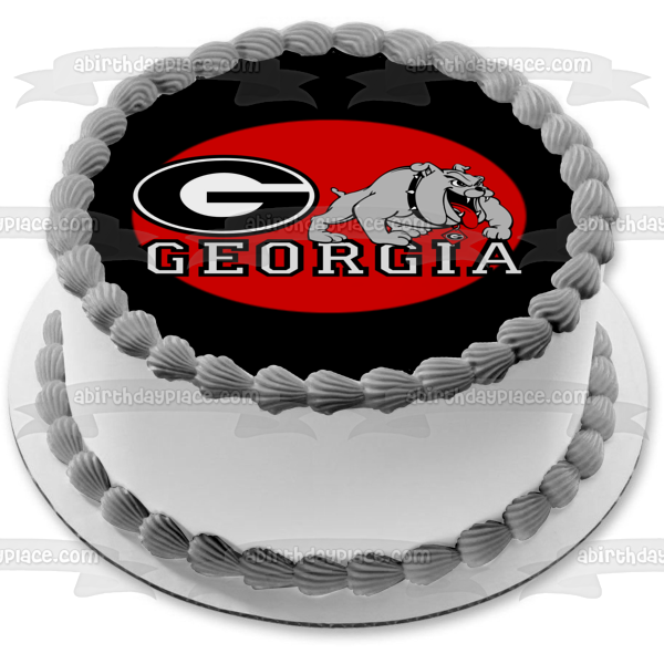 University of Georgia Bulldogs Logo NCAA Edible Cake Topper Image ABPID06922