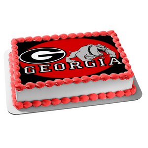 University of Georgia Bulldogs Logo NCAA Edible Cake Topper Image ABPID06922