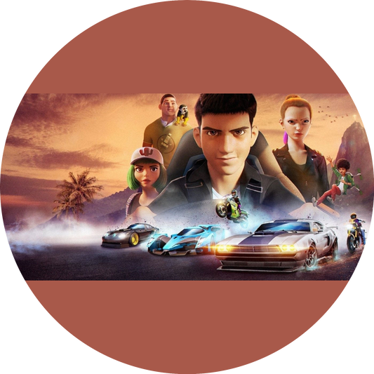 Fast &amp; Furious Spy Racers Frostee Tony Cisco Layla Race Cars Decoración comestible para tarta imagen ABPID55300 