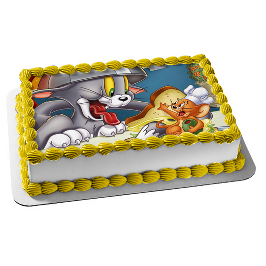 Tom & Jerry In New York Playing Chefs Edible Cake Topper Image ABPID55350