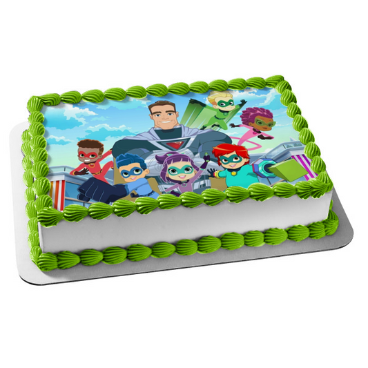 Stan Lee's Superhero Kindergarten Billy Putty Captain Fantastic Lin Choi Vik Pedro Jet Emerson Edible Cake Topper Image ABPID55353
