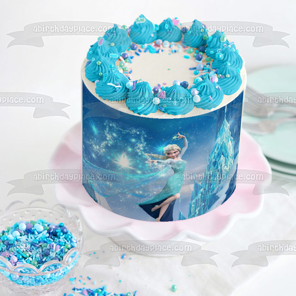Frozen Anna Ice Castle Edible Cake Topper Image ABPID07100
