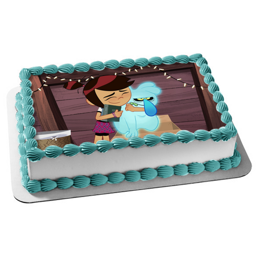 The Ghost and Molly McGee Hugging Edible Cake Topper Image ABPID55358
