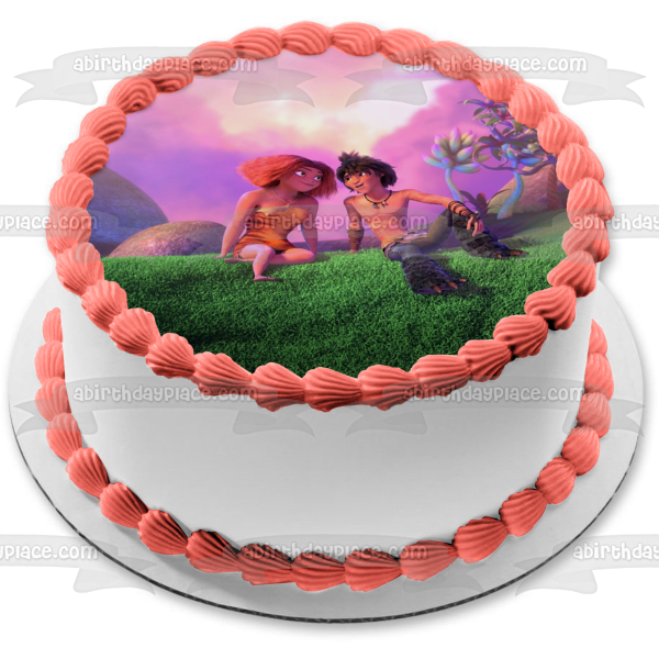 The Croods: Family Tree Eep and Guy Edible Cake Topper Image ABPID55367