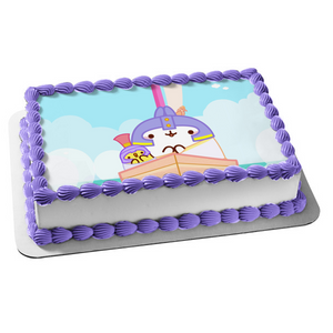 Molang and Piu Piu In a Boat Edible Cake Topper Image ABPID55369