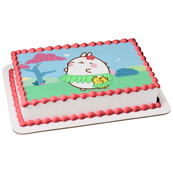 50+ Best Molang Birthday Cake Ideas and Designs (2025) 27 Molang and Piu Piu Wearing Skirts Edible Cake Topper Image ABPID55370 – A Birthday Place