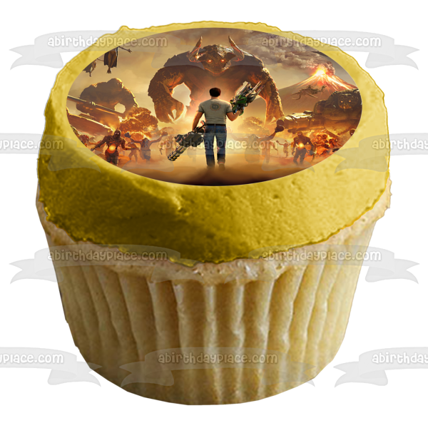 Serious Sam FPS Aliens Video Game Edible Cake Topper Image ABPID55381