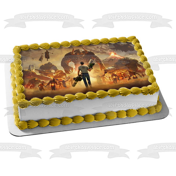 Serious Sam FPS Aliens Video Game Edible Cake Topper Image ABPID55381