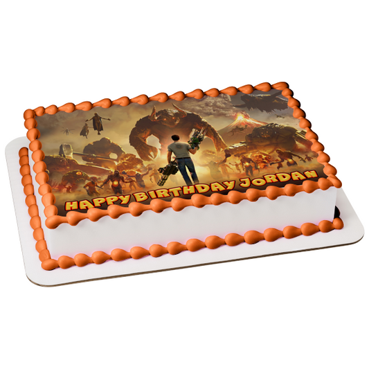 Serious Sam FPS Aliens Video Game Edible Cake Topper Image ABPID55381