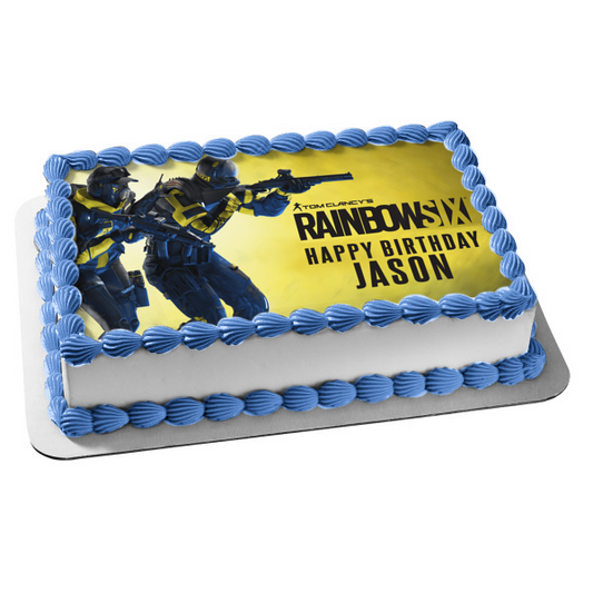 Tom Clancy's Rainbow 6 FPS Videojuego Edible Cake Topper Imagen ABPID55382 