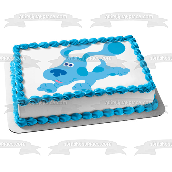 Blues Clues and a White Background Edible Cake Topper Image ABPID07049
