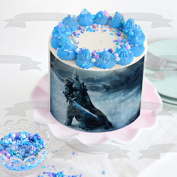 World of Warcraft 5k Lich King Mountains Edible Cake Topper Image ABPID07112