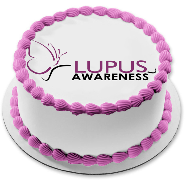 Lupus Awareness Logo and a White Background Systemic Lupus Erythematosus Edible Cake Topper Image ABPID07076