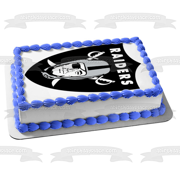 Oakland Raiders 2017 Logo NFL Edible Cake Topper Image ABPID07089