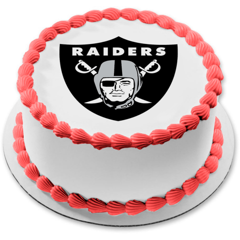 Oakland Raiders 2017 Logo NFL Edible Cake Topper Image ABPID07089