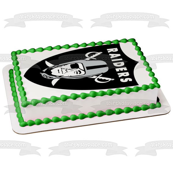 Oakland Raiders 2017 Logo NFL Edible Cake Topper Image ABPID07089