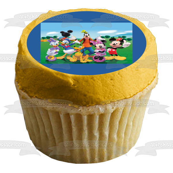 Mickey Mouse Clubhouse Minnie Mouse Goofy Pluto Donald Duck and Daisy Duck Edible Cake Topper Image ABPID07138
