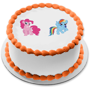 My Little Pony Equestria Girls Rainbow Dash and Pinkie Pie Edible Cake Topper Image ABPID07143