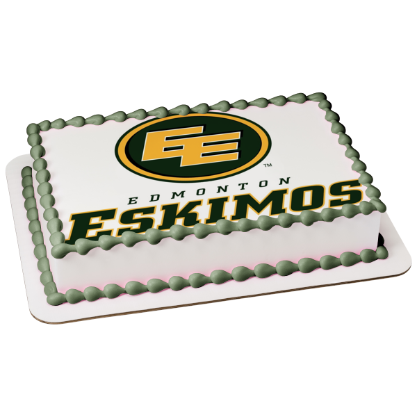 Edmonton Eskimos 2016 Logo Canadian Football League Edible Cake Topper Image ABPID07157