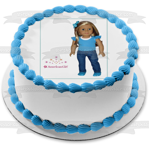 American Girl Truly Me and Stars Edible Cake Topper Image ABPID07176