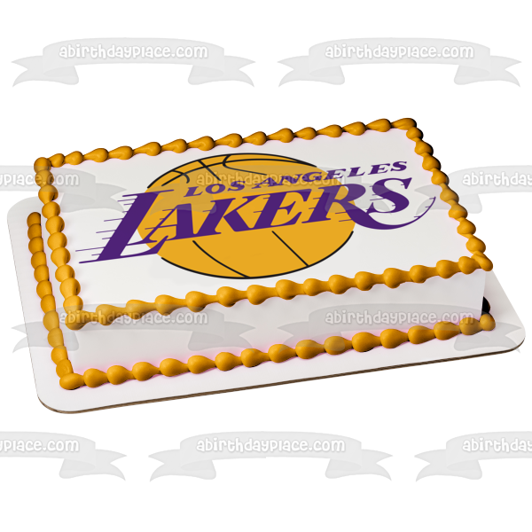 Los Angeles Lakers Logo NBA Basketball Edible Cake Topper Image ABPID07336