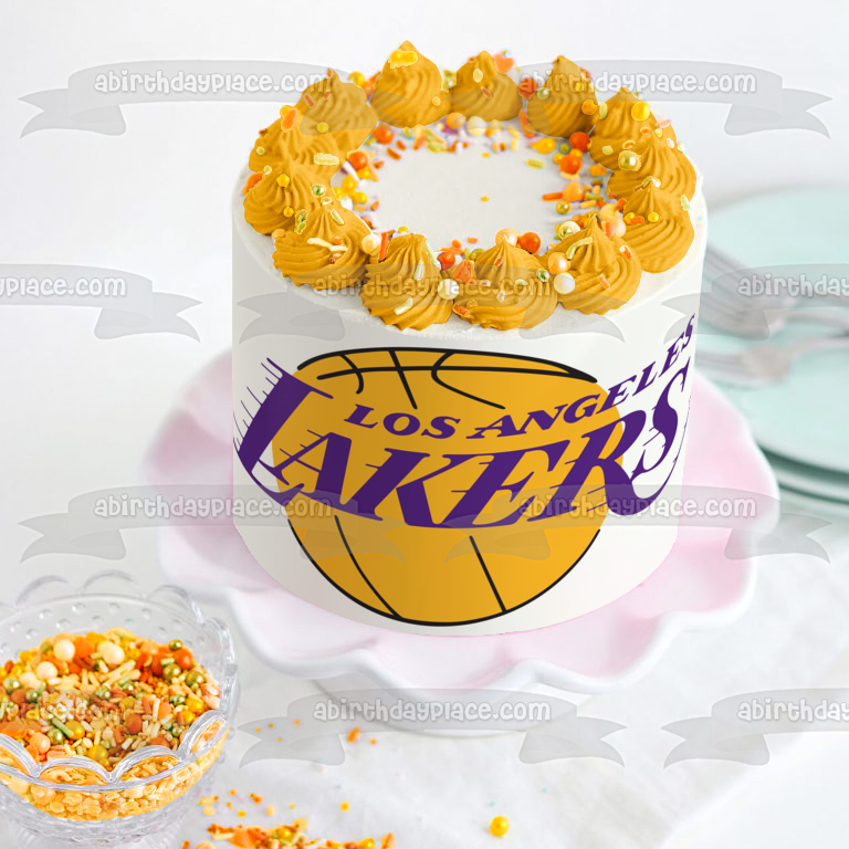 Los Angeles Lakers Logo NBA Basketball Edible Cake Topper Image ABPID0 ...
