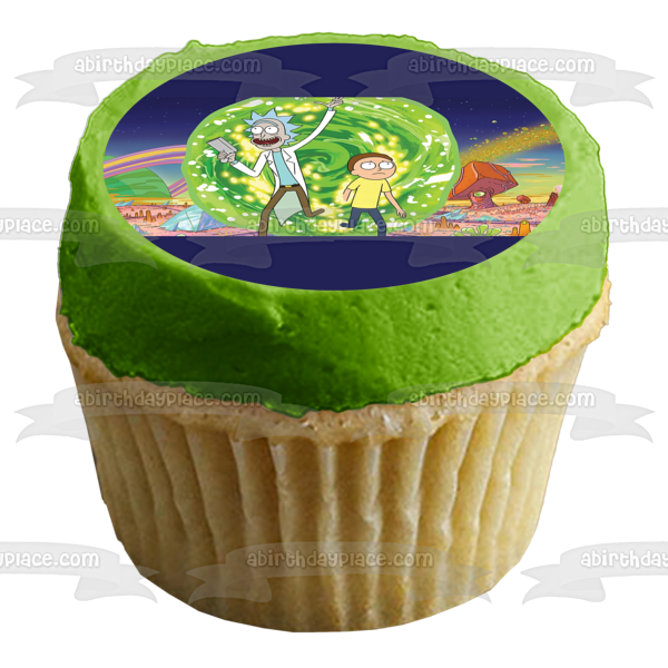 Rick and Morty Season4 Rick Sanchez and Morty Smith Rocket League Edible Cake Topper Image ABPID07337