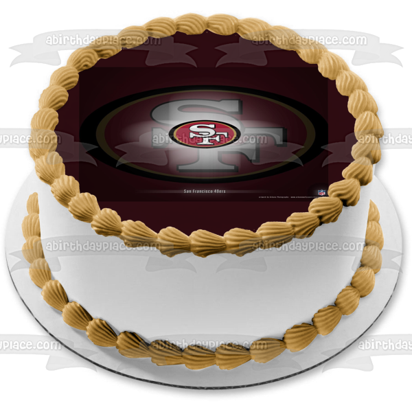 San Francisco 49ers 2009-present Logo NFL Edible Cake Topper Image ABPID07198