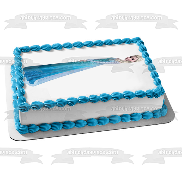 Frozen Elsa with a White Background Edible Cake Topper Image ABPID07229