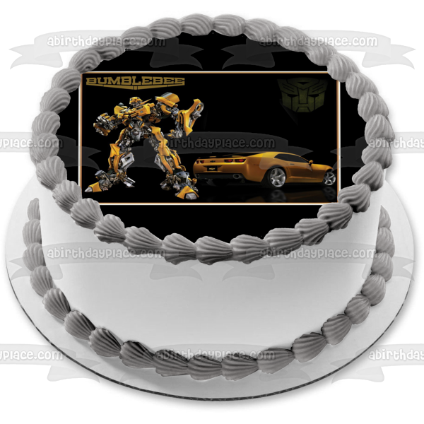 Transformers Bumblebee Autobot Goldwheels Chevy Edible Cake Topper Image ABPID07236
