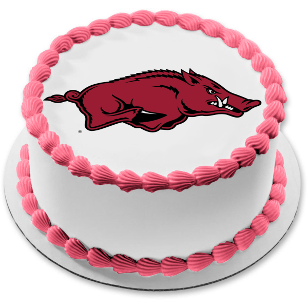 The University of Arkansas Razorbacks Logo NCAA Edible Cake Topper Image ABPID07237
